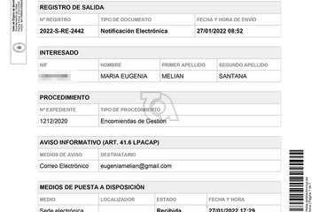 Justificante del acceso al expediente por la concejala del PP, María Eugenia Melián Santana, el 27 de enero de 2022/TA.